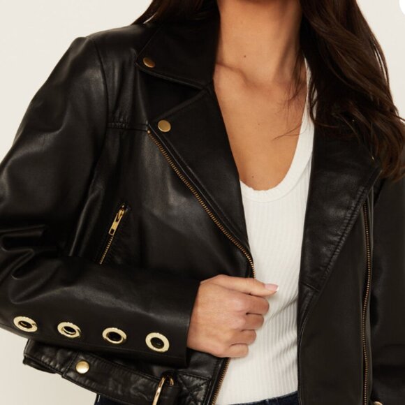 Cleobella - Black Baxter Leather Jacket - Picture 2 of 9